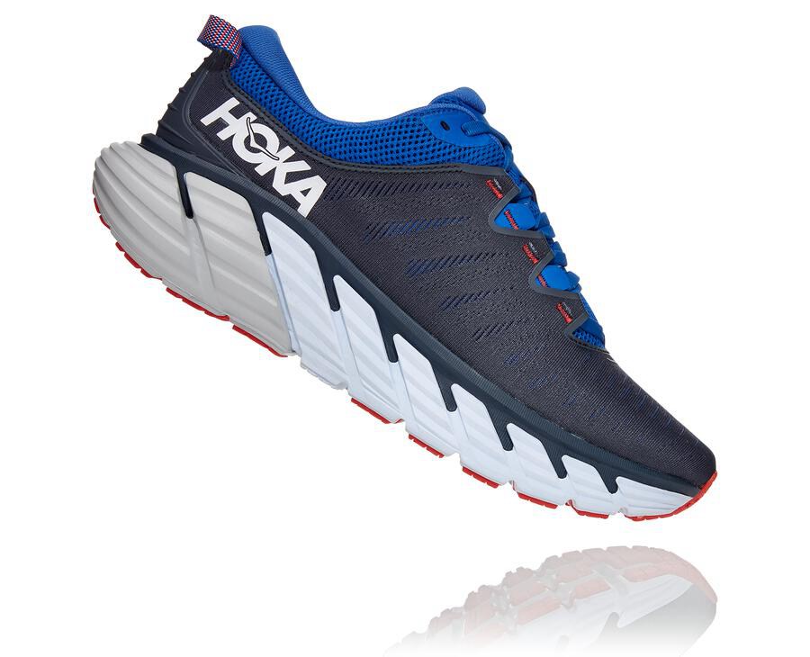 Hoka Australia One One Gaviota 3 - Mens Running Shoes Black/Blue - XBVUC-8921